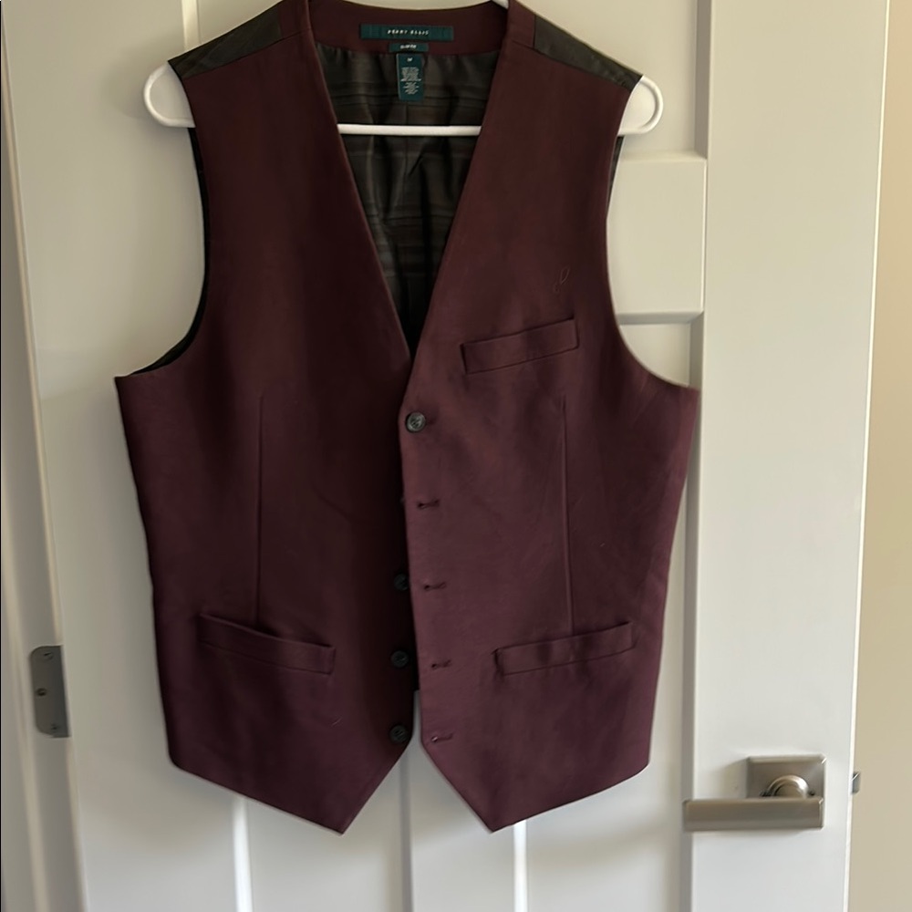 Perry Ellis Dark Burgundy Vest (H)